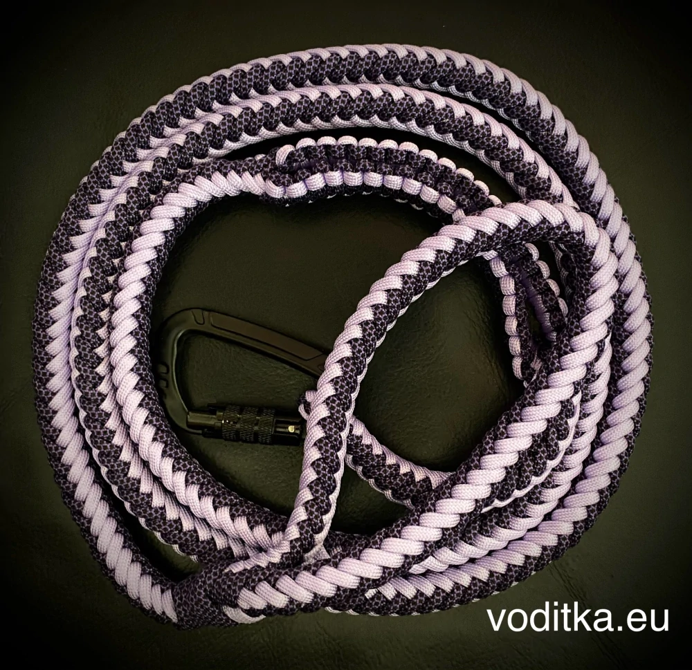 Pletené vodítko_fialovo-levandule, délka 150 cm