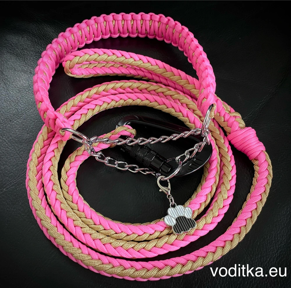 Startovací set (obojek+vodítko)_růžovo-zlaté
