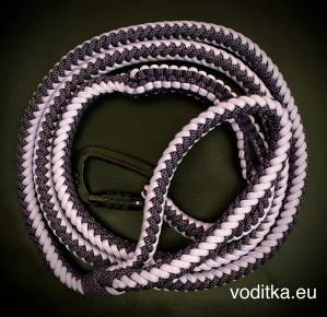 Pletené vodítko_fialovo-levandule, délka 150 cm