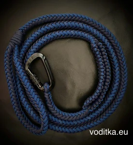 Pletené vodítko_hadí-modrá,délka 150 cm