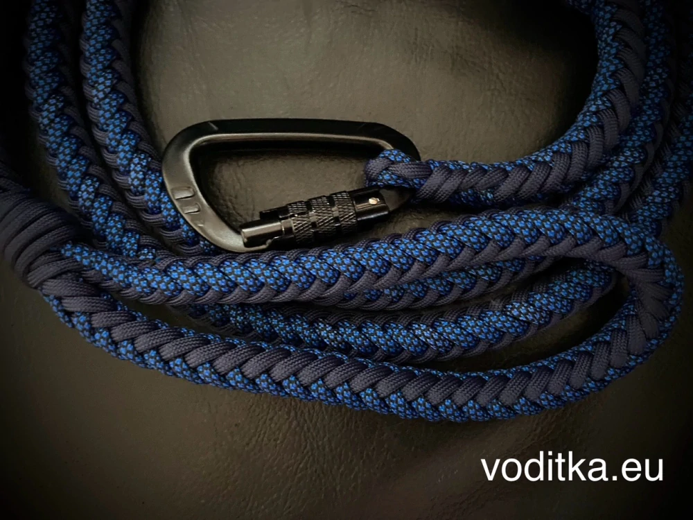 Pletené vodítko_hadí-modrá,délka 150 cm