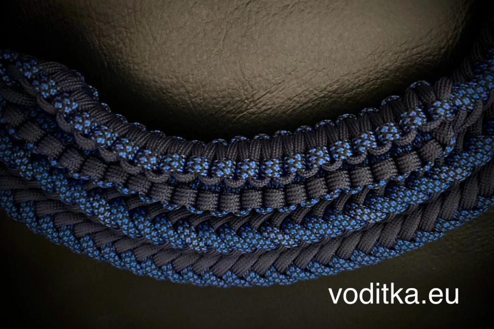 Pletené vodítko_hadí-modrá,délka 150 cm