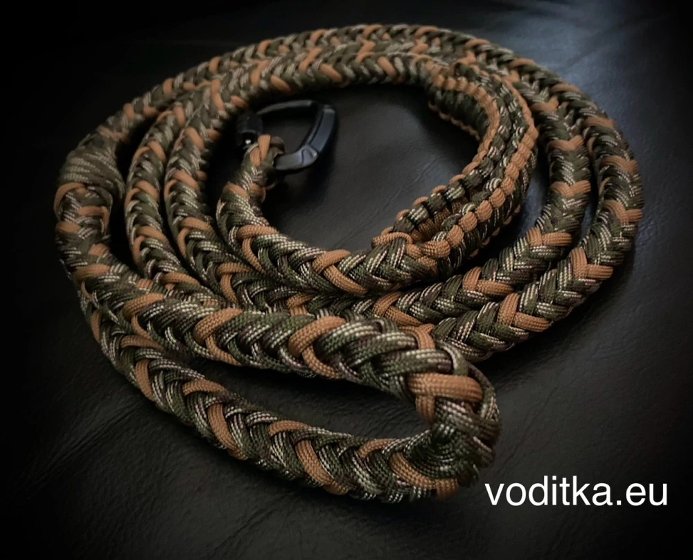 Pletené vodítko_maskáč, délka 150 cm