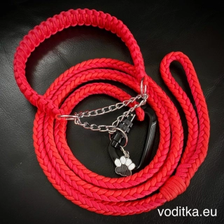 Startovací set (obojek+vodítko)_červeno-červená